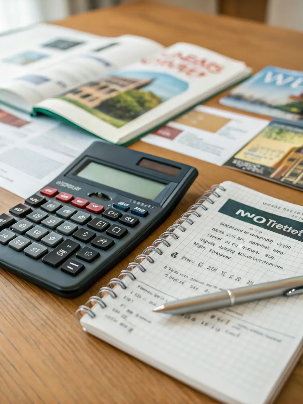 A close-up shot of a calculator and financial documents, symbolizing precision and accuracy in bookkeeping services.